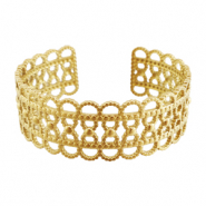 Bracelets en acier Inox jonc Dor&eacute;