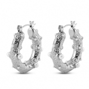 Boucles d'oreilles / puces d&rsquo;oreilles en acier Inox Argent&eacute;