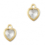 Pendentifs en verre Crystal glass coeur Transparent-dor&eacute;