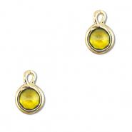 Pendentifs en verre Crystal glass rond Jaune-dor&eacute;
