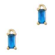 Pendentifs en verre Crystal glass rectangle Bleu-dor&eacute;