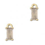 Pendentifs en verre Crystal glass rectangle Gris clair-dor&eacute;