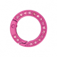 Appr&ecirc;ts color&eacute;s anneau porte-cl&eacute;s Rose magenta
