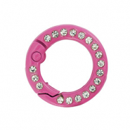 Appr&ecirc;ts color&eacute;s anneau porte-cl&eacute;s Rose magenta