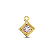 BY31&reg; Breloques en acier Inox losange Dor&eacute;-lilas clair