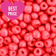 Perles de rocailles 6/0 (4mm) Rouge corail fluo