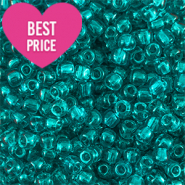 Perles de rocailles 12/0 (2mm) Vert vague oc&eacute;ane transparant mat