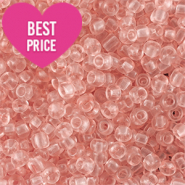 Perles de rocailles 12/0 (2mm) Rose p&ecirc;che clair transparant