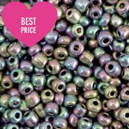 Perles de rocailles 8/0 (3mm) Argent multicolore brillance m&eacute;tallique