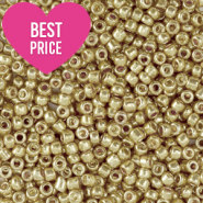 Perles de rocailles 12/0 (2mm) Champagne dor&eacute; brillance m&eacute;tallique