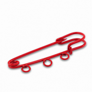 Appr&ecirc;ts color&eacute;s &eacute;pingle d&eacute;corative avec 3 anneaux Rouge