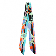 Bandana foulard avec impression dense Multicolore-vert menthe-orange