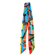 Bandana foulard avec impression dense Multicolore-rouge-bleu
