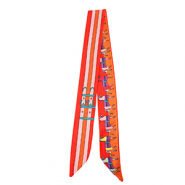 Bandana foulard avec cheval/lignes droites Rouge-rose-orange