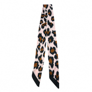 Bandana foulard avec imprim&eacute; l&eacute;opard Rose clair-marron-noir