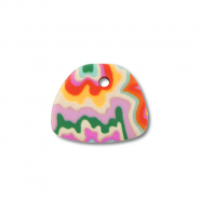 Pendentifs en polym&egrave;re trap&egrave;ze Multicolore