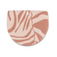 Pendentifs en polym&egrave;re Rose p&ecirc;che clair-marron clair