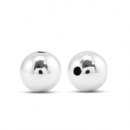 Perles au look m&eacute;tallique rond 10mm Argent&eacute; m&eacute;tallique