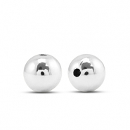 Perles au look m&eacute;tallique rond 8mm Argent&eacute; m&eacute;tallique