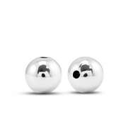 Perles au look m&eacute;tallique rond 6mm Argent&eacute; m&eacute;tallique