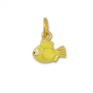 Breloques en m&eacute;tal poisson Jaune-dor&eacute;