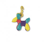 Breloques en m&eacute;tal chien ballon Multicolore-dor&eacute;