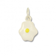 Breloques en m&eacute;tal &oelig;uf Blanc-jaune-argent&eacute;