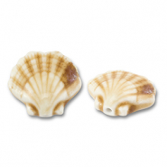 Perles en c&eacute;ramique coquille Marron clair