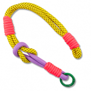 Cordon t&eacute;l&eacute;phonique tendance Jaune-rose n&eacute;on-lilas-vert
