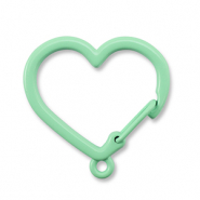 Appr&ecirc;ts color&eacute;s porte-cl&eacute;s coeur avec anneau Vert menthe