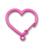Appr&ecirc;ts color&eacute;s porte-cl&eacute;s coeur avec anneau Rose magenta