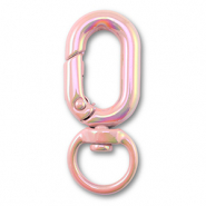 Appr&ecirc;ts color&eacute;s porte-cl&eacute;s ovale Rose-AB coating