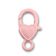 Appr&ecirc;ts color&eacute;s fermoir mousqueton coeur Rose