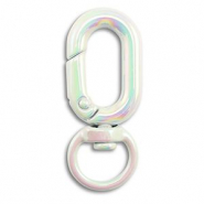 Appr&ecirc;ts color&eacute;s porte-cl&eacute;s ovale Blanc-AB coating