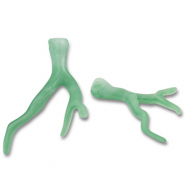 Pendentifs acryliques corail Vert-blanc marbr&eacute;