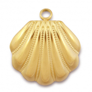 Breloques en acier Inox coquille Dor&eacute;