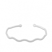 Bracelets en acier Inox jonc vague Argent&eacute;