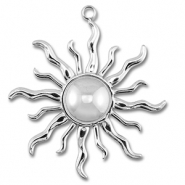 Breloques en acier Inox soleil Argent&eacute;