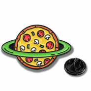 Pins pizza plan&egrave;te Jaune-vert-rouge