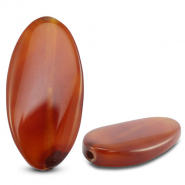 Pierres naturelles perles Agate ovale Transparent orange cuivr&eacute;
