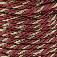 Cordon tendance torsad&eacute; 3mm Rouge chaud-dor&eacute;
