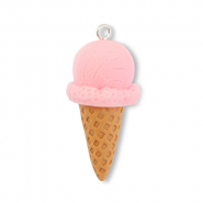 Pendentifs en r&eacute;sine glace Rose-marron clair