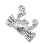 Breloques en acier Inox crabe Argent&eacute;