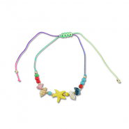 Bracelets tendance perles mixtes Multicolore-dor&eacute;