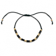 Bracelets tendance perles mixtes Noir-dor&eacute;