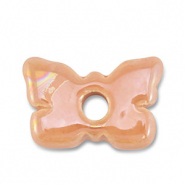 Perles en c&eacute;ramique DQ grecque papillon P&ecirc;che corail