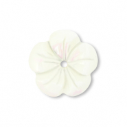 Perles coquillage fleur Blanc cass&eacute;