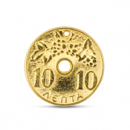 Breloques en m&eacute;tal DQ monnaie Dor&eacute; (sans nickel)