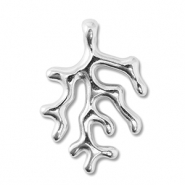 Breloques en m&eacute;tal DQ corail Argent&eacute; antique (sans nickel)
