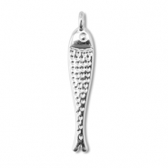 Breloques en m&eacute;tal DQ poisson Argent&eacute; antique (sans nickel)